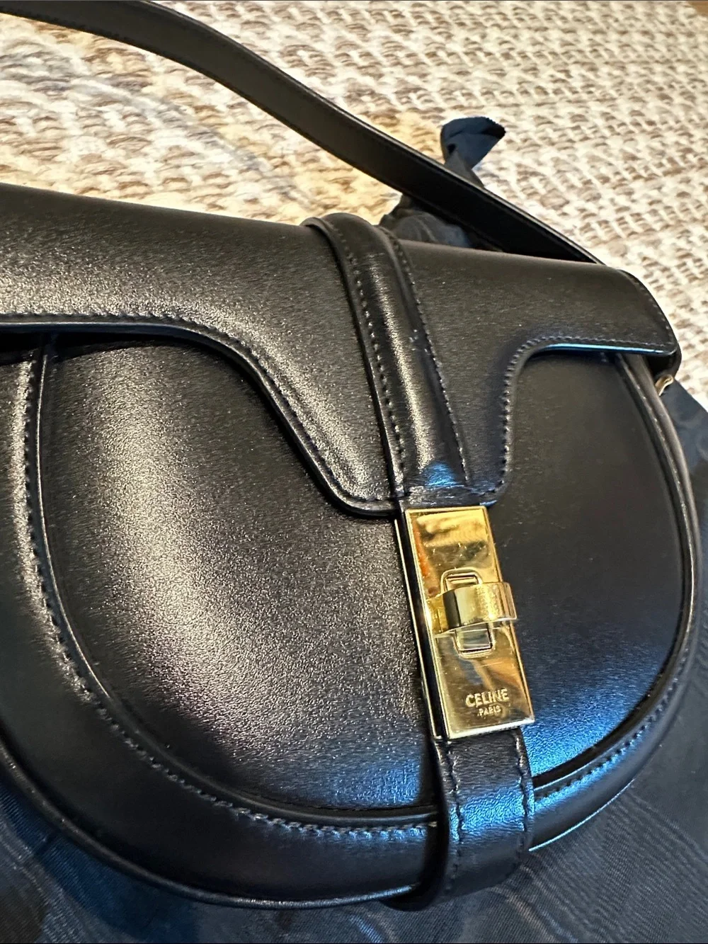 Celine Black Leather 16 Besace bag - Picture 4 of 11